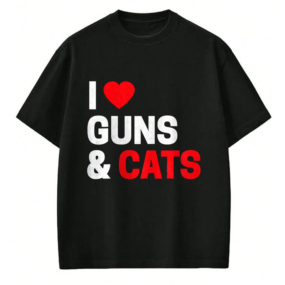 Cat Love Shirt, Funny Cat Lover Gift UnisexT-Shirt/Hoodie/Sweatshirt HLT00 - Cat Lovers Gifts for Men _ Women Funny I Love Guns _ Cats T-Shirt (1)