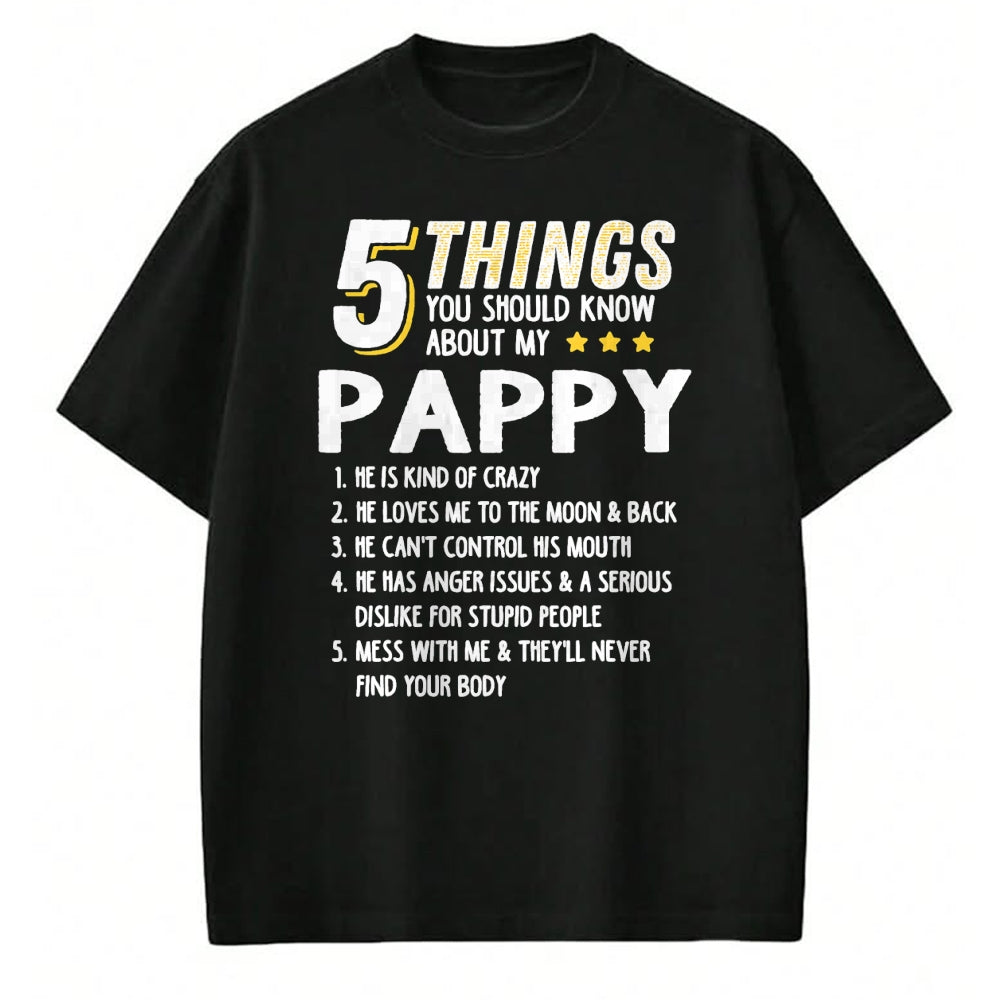 Best Grandpa Shirt, Proud Grandpa Unisex T-Shirt/Hoodie/Sweatshirt HLT00 - Funny 5 Things Grandpa Pappy Shirt Crazy Gift Idea T-Shirt