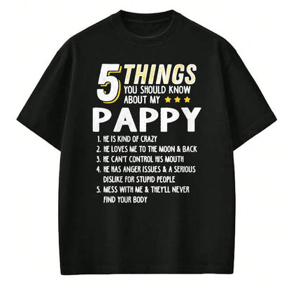 Best Grandpa Shirt, Proud Grandpa Unisex T-Shirt/Hoodie/Sweatshirt HLT00 - Funny 5 Things Grandpa Pappy Shirt Crazy Gift Idea T-Shirt