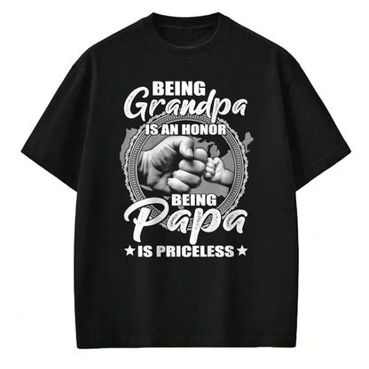 Best Grandpa Shirt, Proud Grandpa Unisex T-Shirt/Hoodie/Sweatshirt HLT00 -Being Grandpa Is An Honor Being PaPa is Priceless (on back) T-Shirt (1)