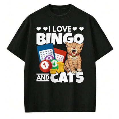 Cat Love Shirt, Funny Cat Lover Gift UnisexT-Shirt/Hoodie/Sweatshirt HLT00 - Cat Lover I Love Bingo and Cats Gambling Bingo Player Bingo T-Shirt