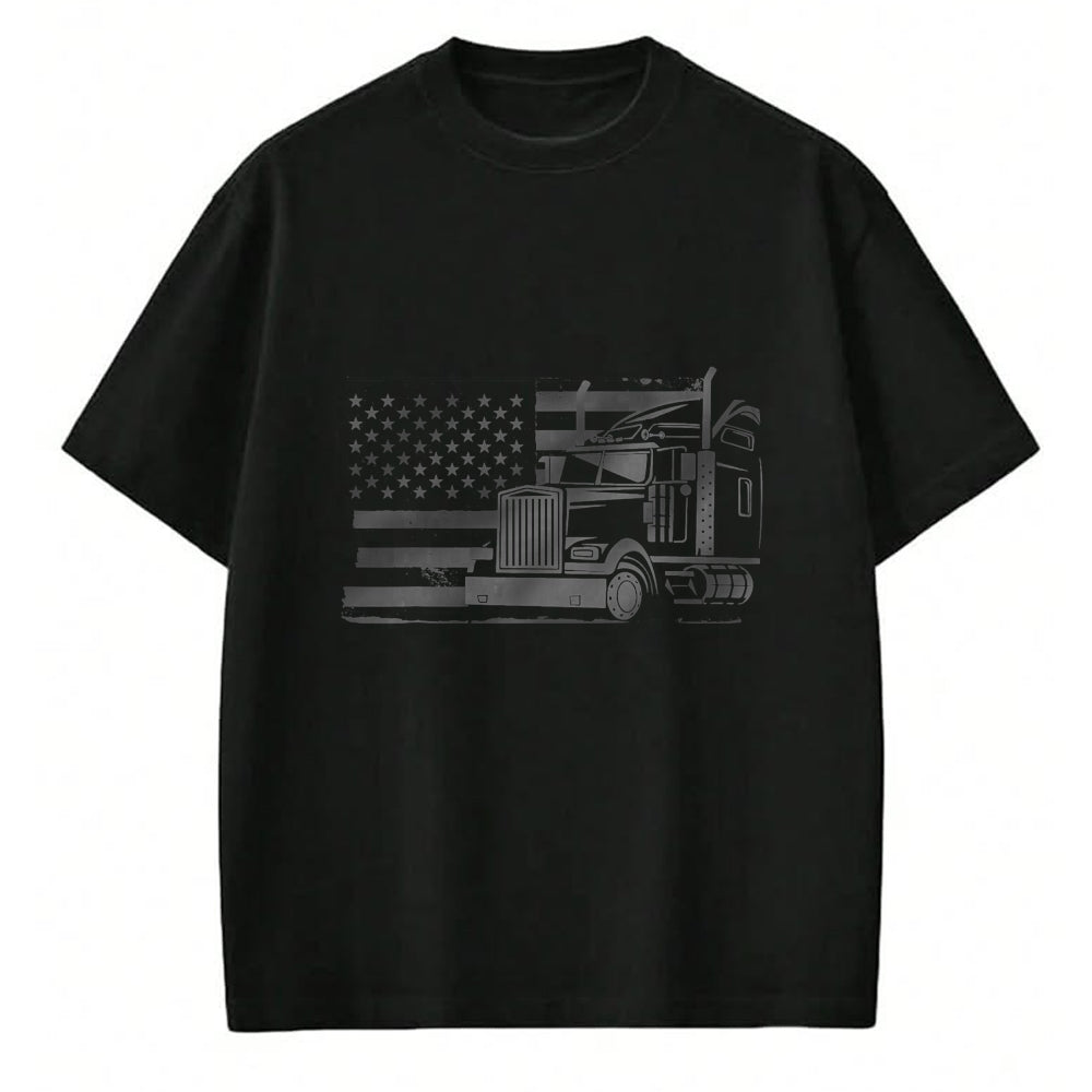 Best Truck Driver Life Shirt, Funny Trucker UnisexT-Shirt/Hoodie/Sweatshirt HLT00 - American Flag Semi Truck Driver 18 Wheeler Patriotic Trucker T-Shirt