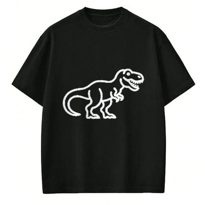 Best Dinosaur Lover Shirt, Funny Dinosaur UnisexT-Shirt/Hoodie/Sweatshirt HLT00 - T-Rex Minimalist Badge Patch Line Art Dinosaur T-Shirt, Men, Black, 3X-Large