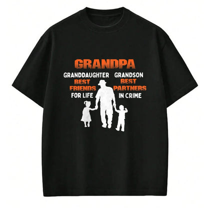 Best Grandpa Shirt, Proud Grandpa Unisex T-Shirt/Hoodie/Sweatshirt HLT00 - Grandpa Granddaughter Best Friends Grandson Best Partners T-Shirt (1)