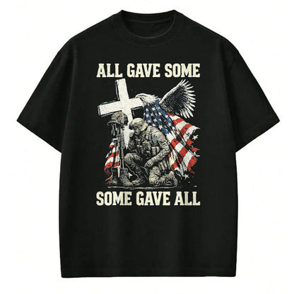 Proud Veteran Shirt, Funny Veteran UnisexT-Shirt/Hoodie/Sweatshirt HLT00 - All Gave Some Some Gave All Patriotic Veteran Design T-Shirt, Men, Black, 3X-Large