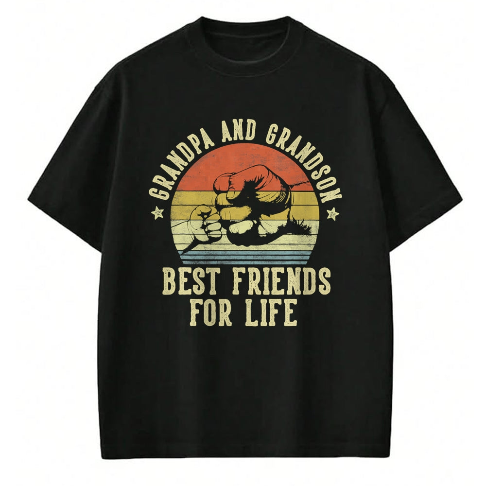 Best Grandpa Shirt, Proud Grandpa Unisex T-Shirt/Hoodie/Sweatshirt HLT00 - Grandpa and Grandson Best Friends for Life Funny Grandpa T-Shirt