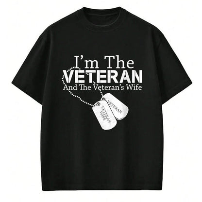 Proud Veteran Shirt, Funny Veteran UnisexT-Shirt/Hoodie/Sweatshirt HLT00 - Womens I Am The Veteran Veterans Day US Military Patriotic V-Neck T-Shirt