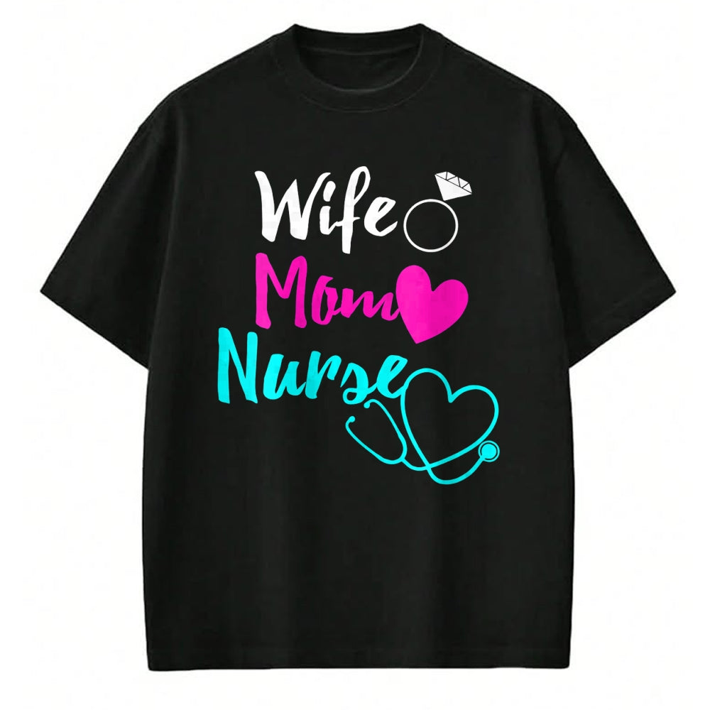 Funny Nurse Shirt, Nurse Unisex T-Shirt/Hoodie/Sweatshirt HLT00 - Womens Wife Mom Nurse Womens RN LPN Mothers Day Gift For Nurses V-Neck T-Shirt