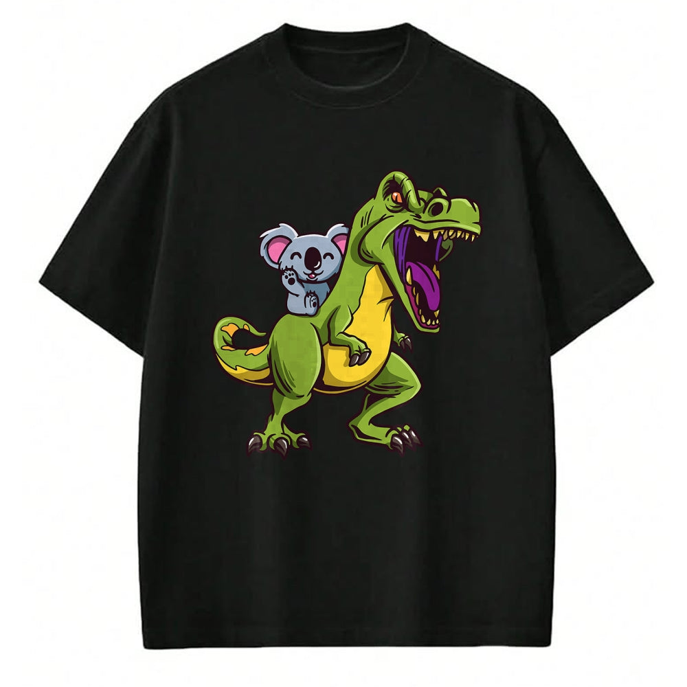 Best Dinosaur Lover Shirt, Funny Dinosaur UnisexT-Shirt/Hoodie/Sweatshirt HLT00 - Kawaii Koala Bear Riding T-Rex - Cute & Funny Trex Dinosaur T-Shirt
