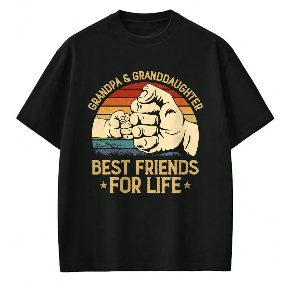 Best Grandpa Shirt, Proud Grandpa Unisex T-Shirt/Hoodie/Sweatshirt HLT00 - Grandpa Granddaughter Matching Family Shirt Fist Bump T-Shirt