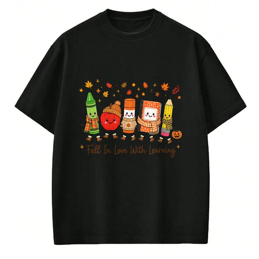 Best Teacher Shirt, Funny Teacher UnisexT-Shirt/Hoodie/Sweatshirt HLT00 - Fall in Love with Learning Teacher Classroom Women Kids T-Shirt