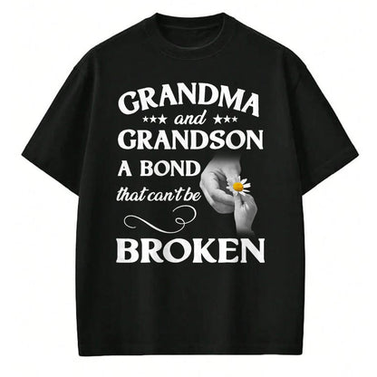 Best Grandma Shirt, Proud Grandma Unisex T-Shirt/Hoodie/Sweatshirt HLT00 - Grandma and Grandson A Bond That Can't Be Broken T-Shirt (2)