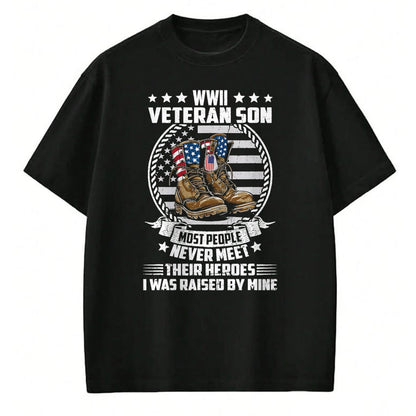 Proud Veteran Shirt, Funny Veteran UnisexT-Shirt/Hoodie/Sweatshirt HLT00 - Proud Son of WWII Veteran World War 2 Vet Flag US T-Shirt
