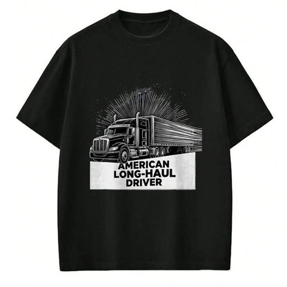 Best Truck Driver Life Shirt, Funny Trucker UnisexT-Shirt/Hoodie/Sweatshirt HLT00 - American Long-Haul Driver Patriotic Semi Truck Driver T-Shirt, Men, Heather Blue, Large