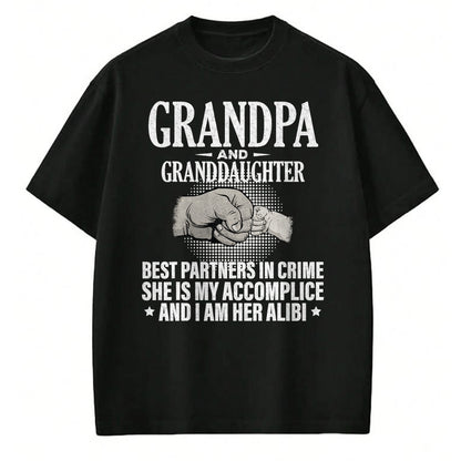 Best Grandpa Shirt, Proud Grandpa Unisex T-Shirt/Hoodie/Sweatshirt HLT00 - Grandpa and Granddaughter best partners in crime T-Shirt