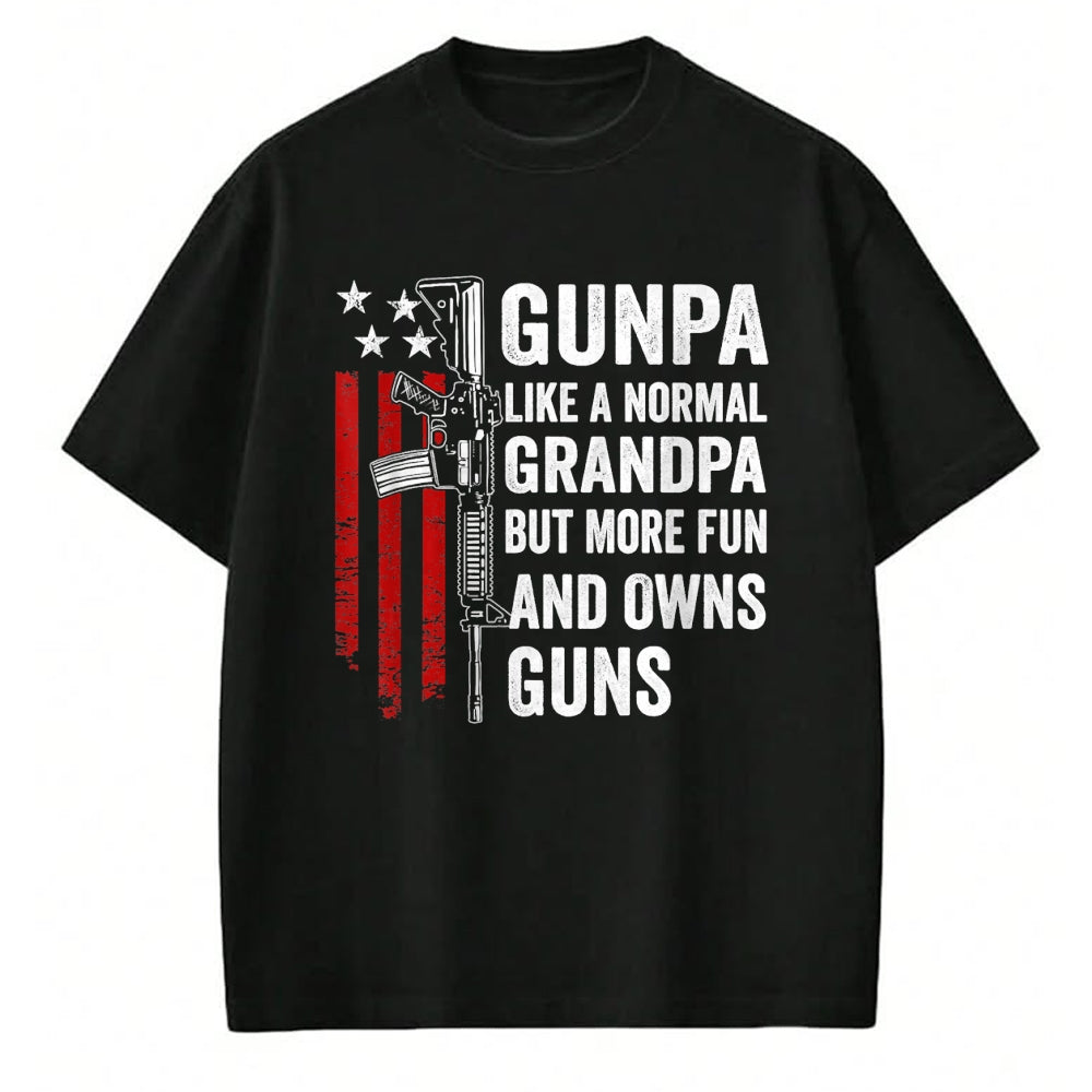 Best Grandpa Shirt, Proud Grandpa Unisex T-Shirt/Hoodie/Sweatshirt HLT00 - Gunpa Like A Normal Grandpa But More Fun And Owns Guns T-Shirt (1)