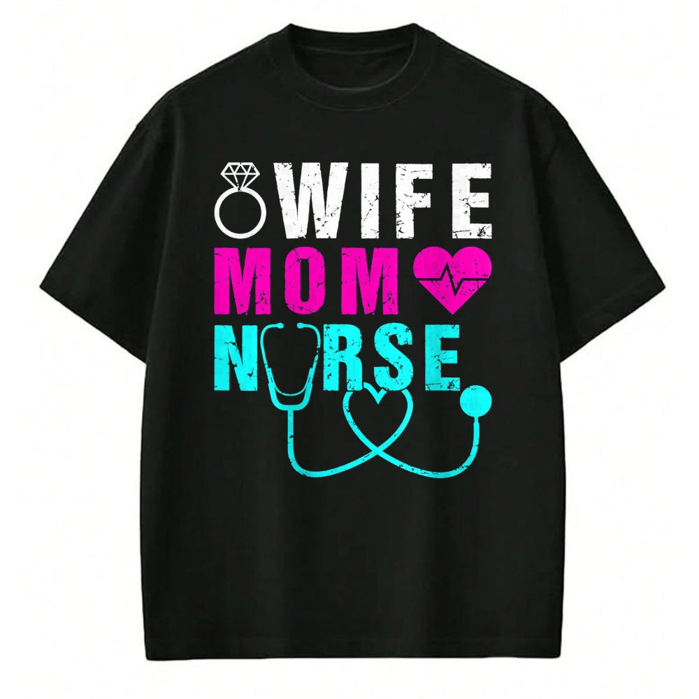 Funny Nurse Shirt, Nurse Unisex T-Shirt/Hoodie/Sweatshirt HLT00 - Wife Mom Nurse Practitioner NP Nurse Practitioners T-Shirt