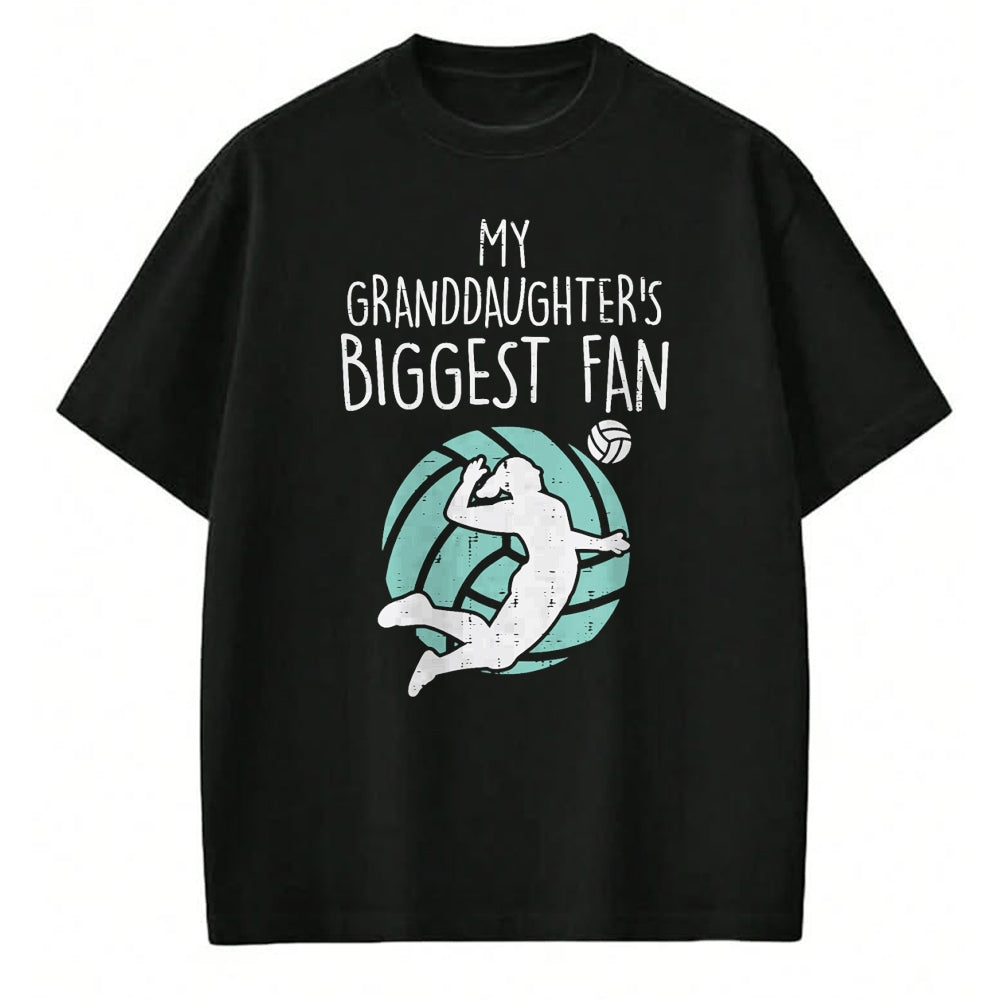 Best Grandpa Shirt, Proud Grandpa Unisex T-Shirt/Hoodie/Sweatshirt HLT00 - Granddaughters Biggest Fan Volleyball Family Grandma Grandpa T-Shirt