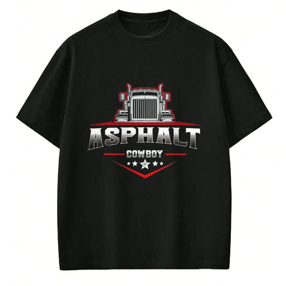 Best Truck Driver Life Shirt, Funny Trucker UnisexT-Shirt/Hoodie/Sweatshirt HLT00 - Asphalt Cowboy Trucker Truck Driver Highway 18 Wheeler Road T-Shirt, Men, Black, 3X-Large