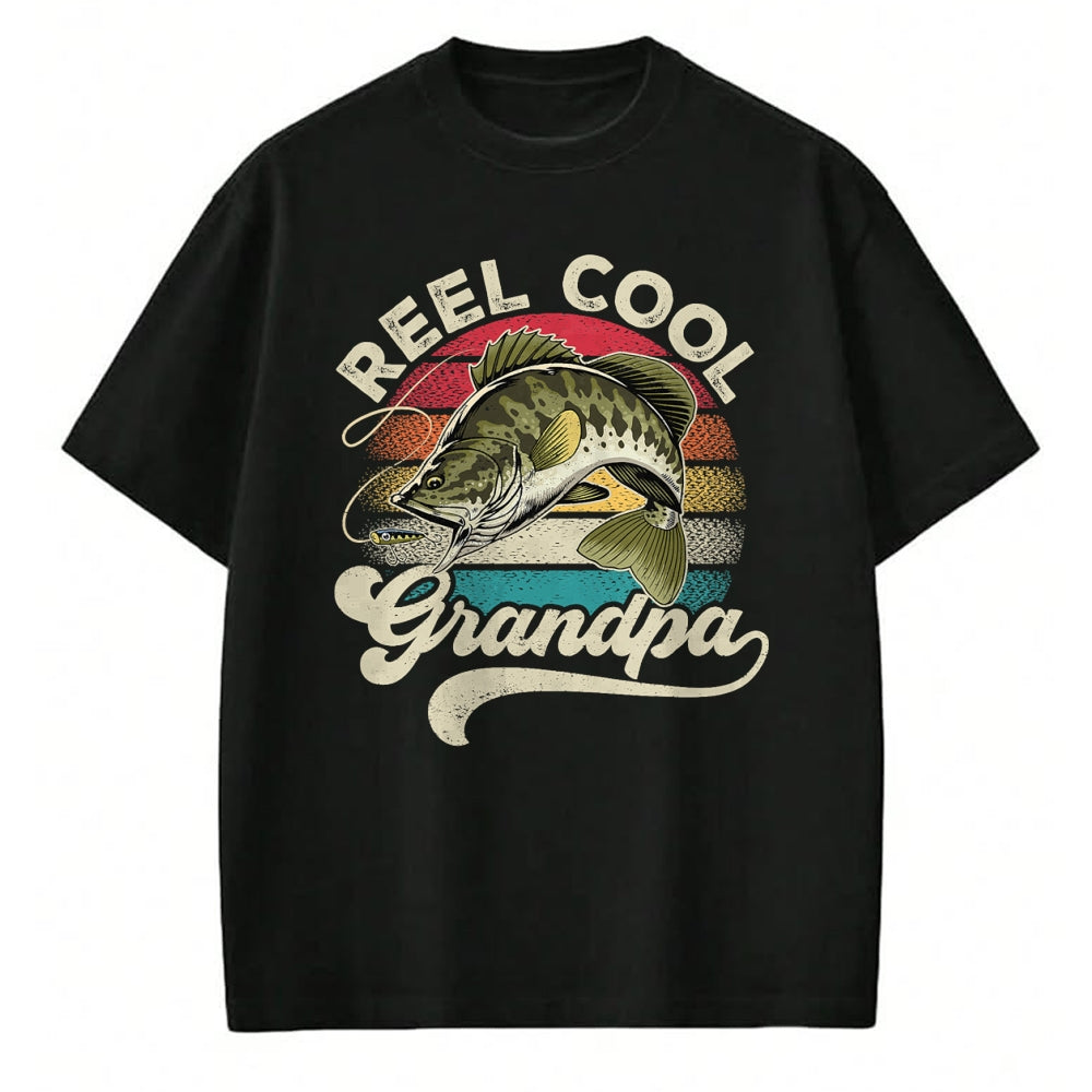 Best Grandpa Shirt, Proud Grandpa Unisex T-Shirt/Hoodie/Sweatshirt HLT00 - Reel Cool Grandpa Fishing Vintage Retro Father's Day Men Dad T-Shirt