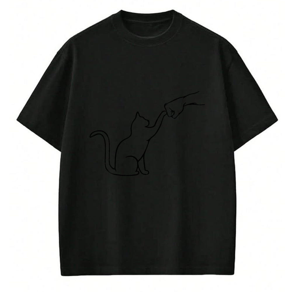Cat Love Shirt, Funny Cat Lover Gift UnisexT-Shirt/Hoodie/Sweatshirt HLT00 - Cute Pet Tee I Love My Cat Best Friend Fist Bump Cat Lovers T-Shirt Small