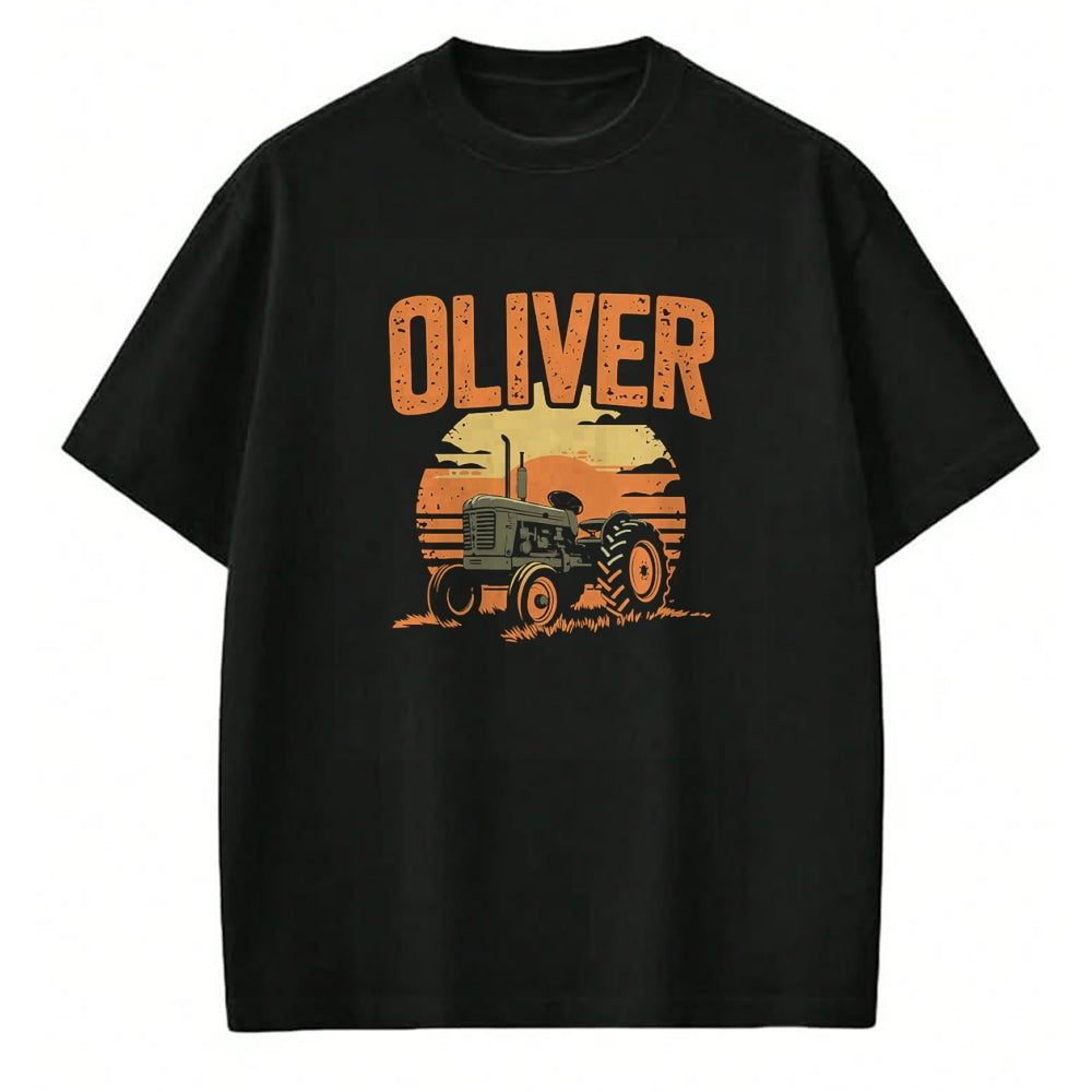 Best Farmer Life Shirt, Funny Farmer UnisexT-Shirt/Hoodie/Sweatshirt HLT00 - Oliver Personalized Nametag Tractor for Oliver T-Shirt
