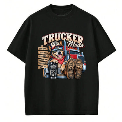 Best Truck Driver Life Shirt, Funny Trucker UnisexT-Shirt/Hoodie/Sweatshirt HLT00 - Funny Trucker Blue Heeler Dog Semi Truck Driver Humor Design Long Sleeve T-Shirt