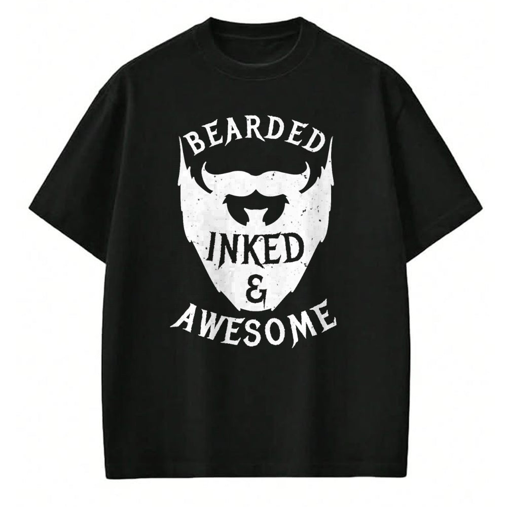Best Wife Shirt, Wife and Husband Unisex T-Shirt/Hoodie/Sweatshirt HLT00 - Mens Bearded, Inked And Awesome Bearded And Tattooed Guy T Shirt (1)