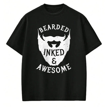 Best Wife Shirt, Wife and Husband Unisex T-Shirt/Hoodie/Sweatshirt HLT00 - Mens Bearded, Inked And Awesome Bearded And Tattooed Guy T Shirt (1)