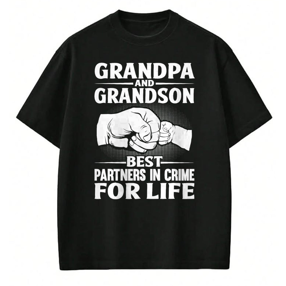 Best Grandpa Shirt, Proud Grandpa Unisex T-Shirt/Hoodie/Sweatshirt HLT00 - Grandpa and GrandSon Best Partners in Crime For Life