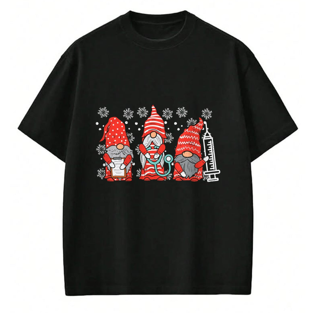 Funny Nurse Shirt, Nurse Unisex T-Shirt/Hoodie/Sweatshirt HLT00 - Nurse Christmas Gnomes Cute Xmas Scrub Top For Nurses Women T-Shirt