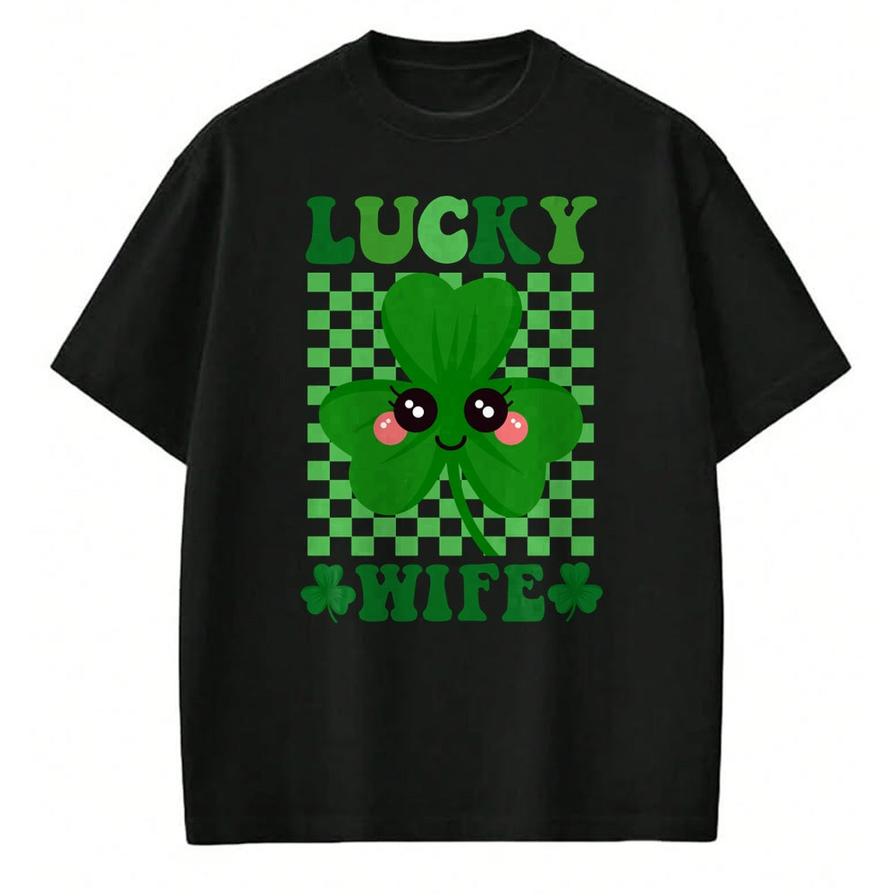 Best Wife Shirt, Wife and Husband Unisex T-Shirt/Hoodie/Sweatshirt HLT00 - Gift for wife T shirt, lucky wife   Lucky Wife Rainbow St Patricks Day Lucky Wife Long Sleeve T-Shir (2)