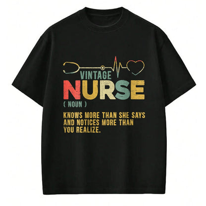 Funny Nurse Shirt, Nurse Unisex T-Shirt/Hoodie/Sweatshirt HLT00 - Womens Vintage Nurse Definition Hospital Medical Registered Nursing V-Neck T-Shirt