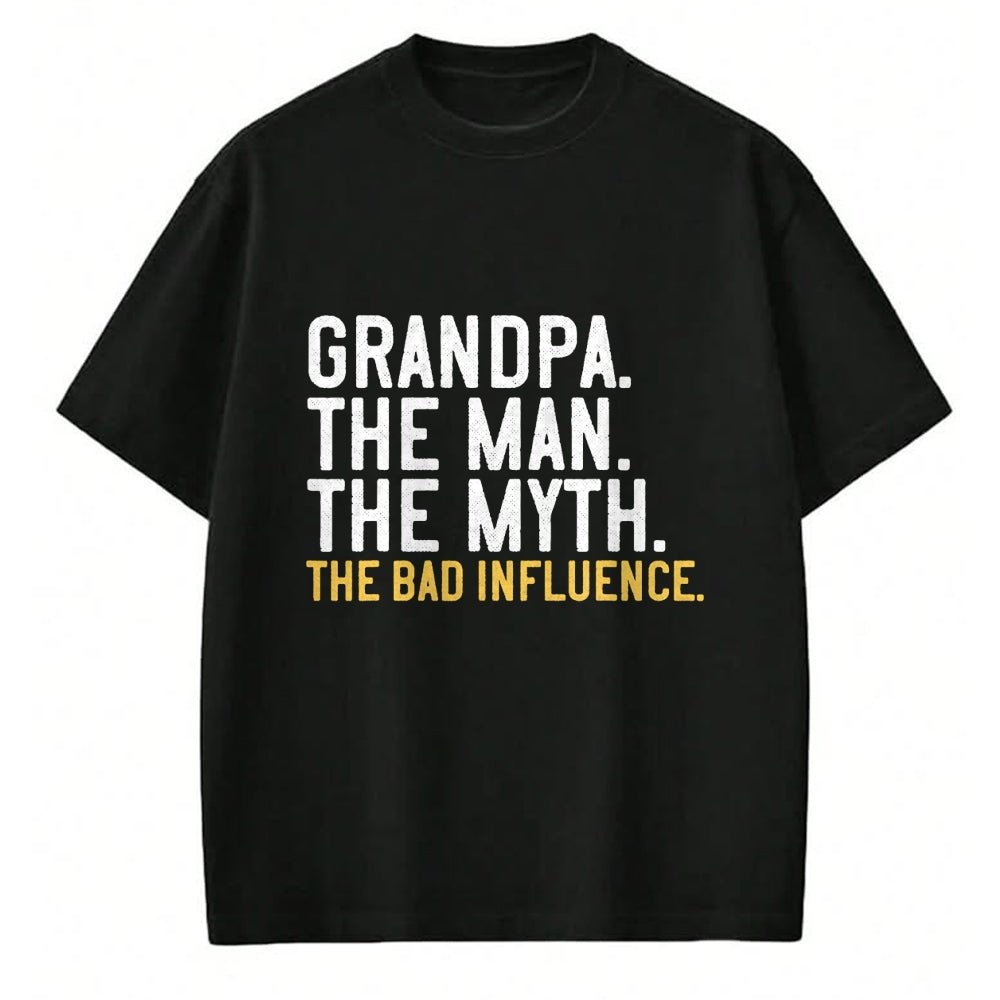 Best Grandpa Shirt, Proud Grandpa Unisex T-Shirt/Hoodie/Sweatshirt HLT00 - Father's Day Gift Grandpa The Man The Myth The Bad Influence T-Shirt (1)