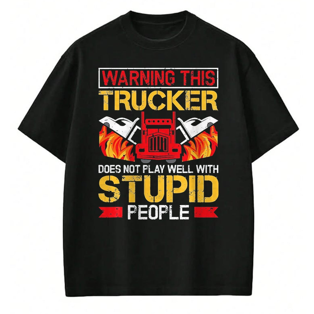 Best Truck Driver Life Shirt, Funny Trucker UnisexT-Shirt/Hoodie/Sweatshirt HLT00 - Funny Trucker Warning Semi Truck Driver Trucker T-Shirt, Men, Black, Large