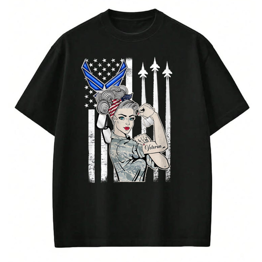 Proud Veteran Shirt, Funny Veteran UnisexT-Shirt/Hoodie/Sweatshirt HLT00 - USAF Air Force Women Proud Shirt, Air Force Veteran Gift T-Shirt