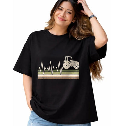 Best Farmer Life Shirt, Funny Farmer UnisexT-Shirt/Hoodie/Sweatshirt HLT00 - Vintage Tractor Heartbeat Farmer Farming Men T-Shirt, Men, Black, 3X-Large