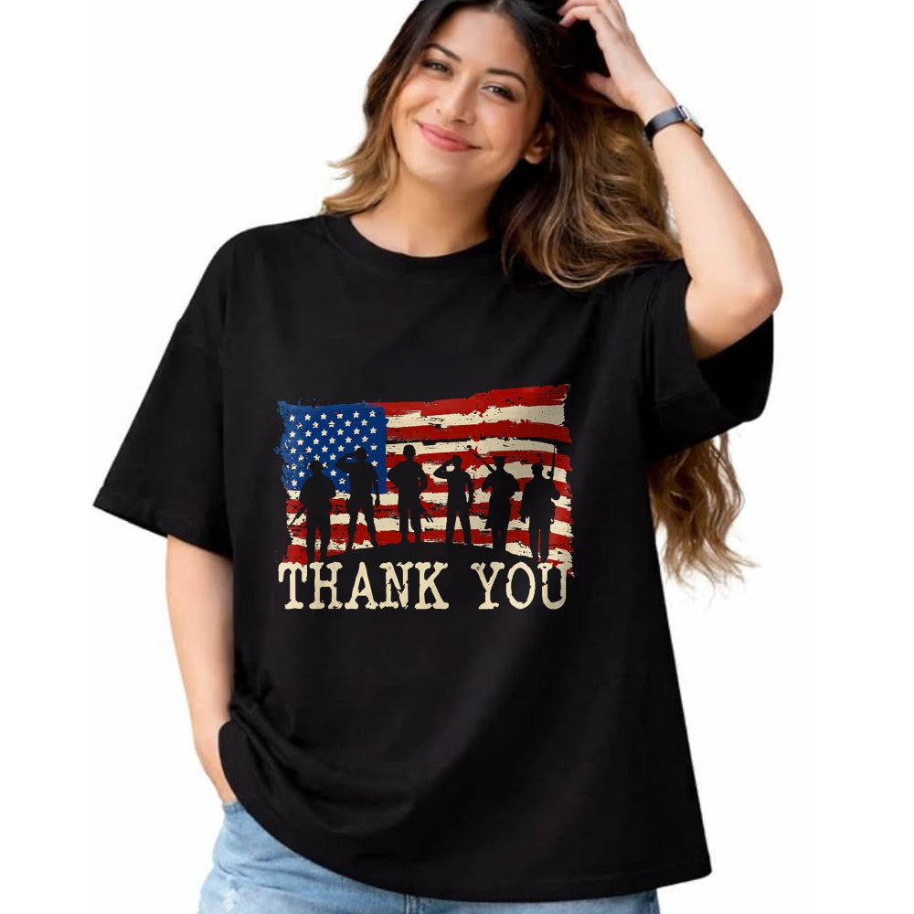 Proud Veteran Shirt, Funny Veteran UnisexT-Shirt/Hoodie/Sweatshirt HLT00 - American Flag Thank You Veterans Proud Veteran T-Shirt