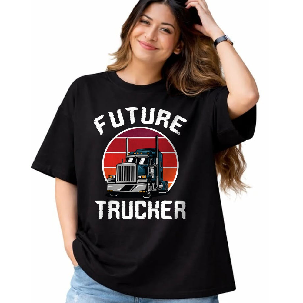 Best Truck Driver Life Shirt, Funny Trucker UnisexT-Shirt/Hoodie/Sweatshirt HLT00 - Future Trucker Truck Driver Semi Kids Son Daughter Clothing T-Shirt
