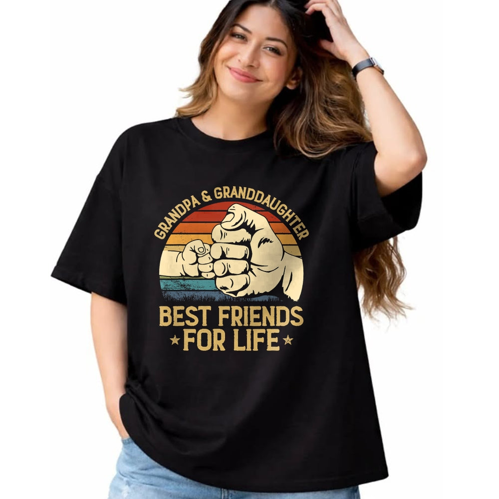 Best Grandpa Shirt, Proud Grandpa Unisex T-Shirt/Hoodie/Sweatshirt HLT00 - Grandpa Granddaughter Matching Family Shirt Fist Bump T-Shirt