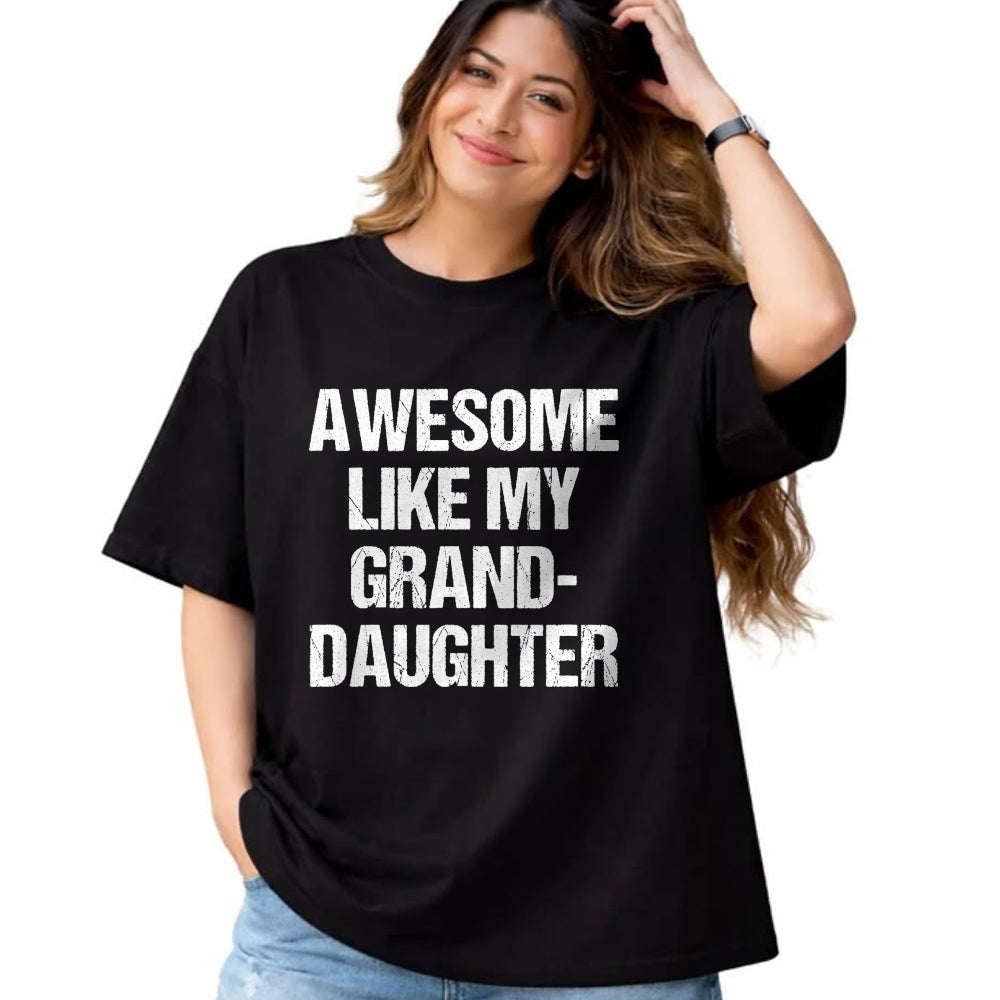 Best Grandpa Shirt, Proud Grandpa Unisex T-Shirt/Hoodie/Sweatshirt HLT00 -Awesome Like My Granddaughter Mother's Day Father's Day T-Shirt (1)