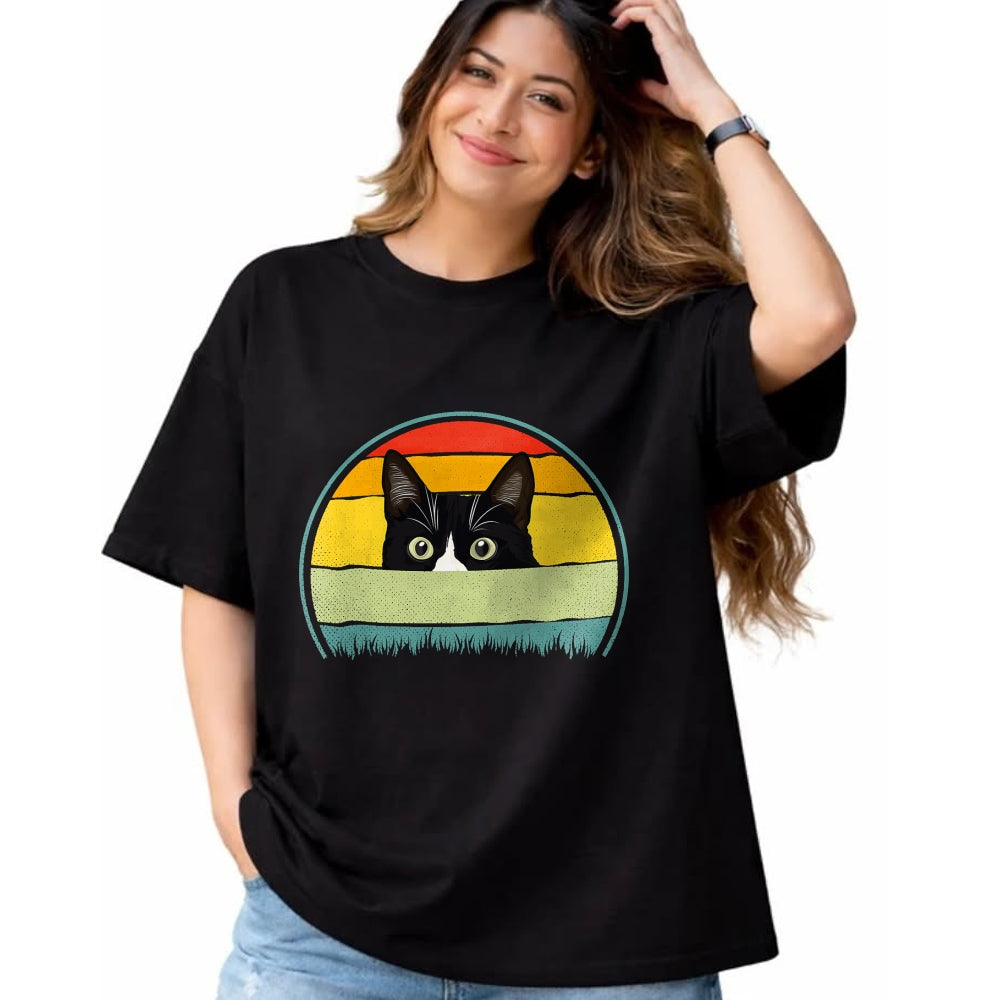 Cat Love Shirt, Funny Cat Lover Gift UnisexT-Shirt/Hoodie/Sweatshirt HLT00 - Tuxedo cat vintage retro cats loves T-Shirt