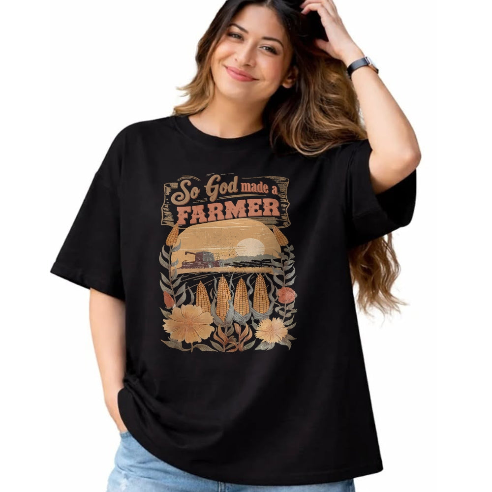 Best Farmer Life Shirt, Funny Farmer UnisexT-Shirt/Hoodie/Sweatshirt HLT00 - So God Made a Farmer Boho Flower Christian Aesthetic Summer T-Shirt