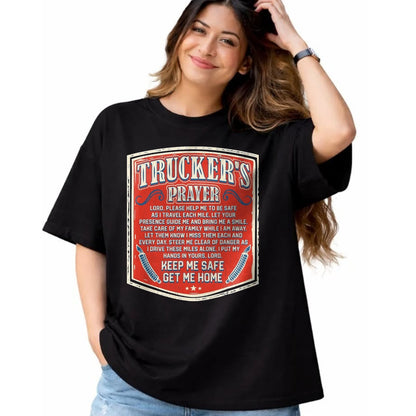 Best Truck Driver Life Shirt, Funny Trucker UnisexT-Shirt/Hoodie/Sweatshirt HLT00 - Trucker's Prayer Keep Me Safe Get Me Home Semi Truck Driver T-Shirt, Men, Black, XX-Large