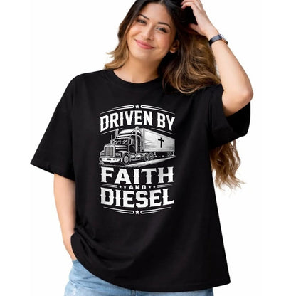 Best Truck Driver Life Shirt, Funny Trucker UnisexT-Shirt/Hoodie/Sweatshirt HLT00 - Driven Faith and Diesel Trucking Jesus Christian Trucker T-Shirt (2)