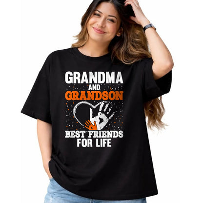 Best Grandpa Shirt, Proud Grandpa Unisex T-Shirt/Hoodie/Sweatshirt HLT00 - Grandma and Grandson Best Friends for Life T-Shirt