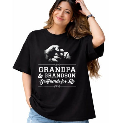 Best Grandpa Shirt, Proud Grandpa Unisex T-Shirt/Hoodie/Sweatshirt HLT00 - Grandfather Grandson Friends Fist Bump Shirt Grandpa Grandad T-Shirt