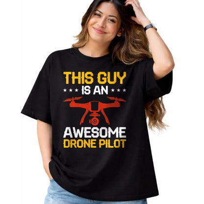 Best Wife Shirt, Wife and Husband Unisex T-Shirt/Hoodie/Sweatshirt HLT00 - This Guy Is An Awesome Drone Pilot T-Shirt