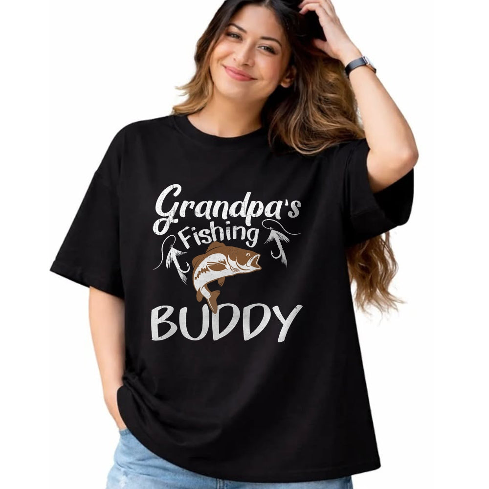 Best Grandpa Shirt, Proud Grandpa Unisex T-Shirt/Hoodie/Sweatshirt HLT00 - Grandpa's Fishing Buddy Grandson Granddaughter T-Shirt