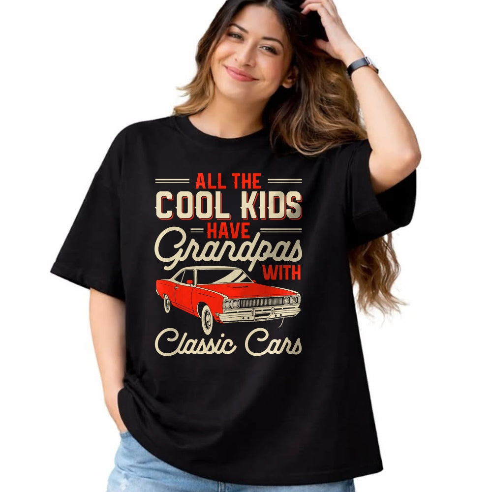 Best Grandpa Shirt, Proud Grandpa Unisex T-Shirt/Hoodie/Sweatshirt HLT00 - Grandpas with Classic Cars Funny Old Car Enthusiast Car Guy T-Shirt